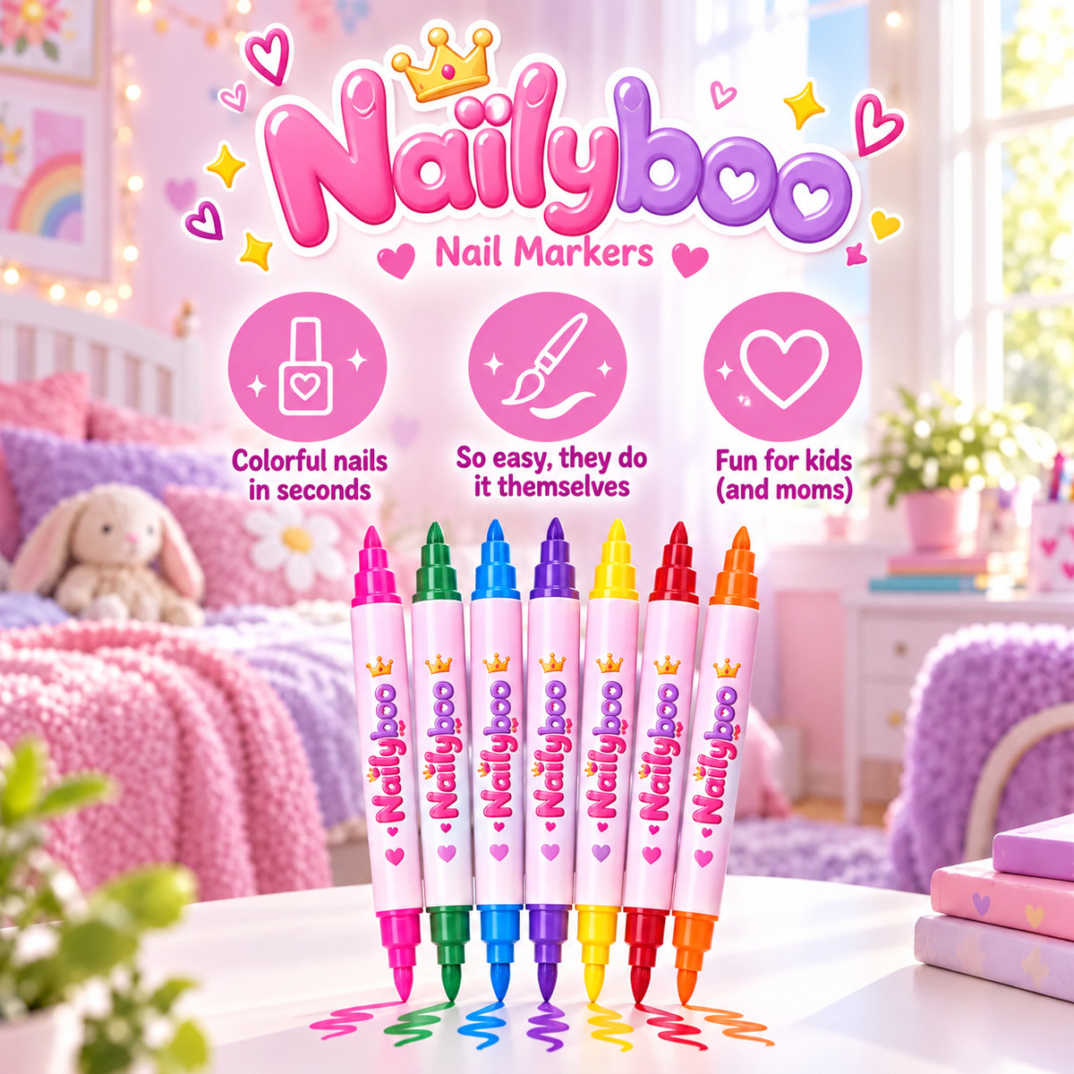 Nailyboo™ Nail Markers – Color Set